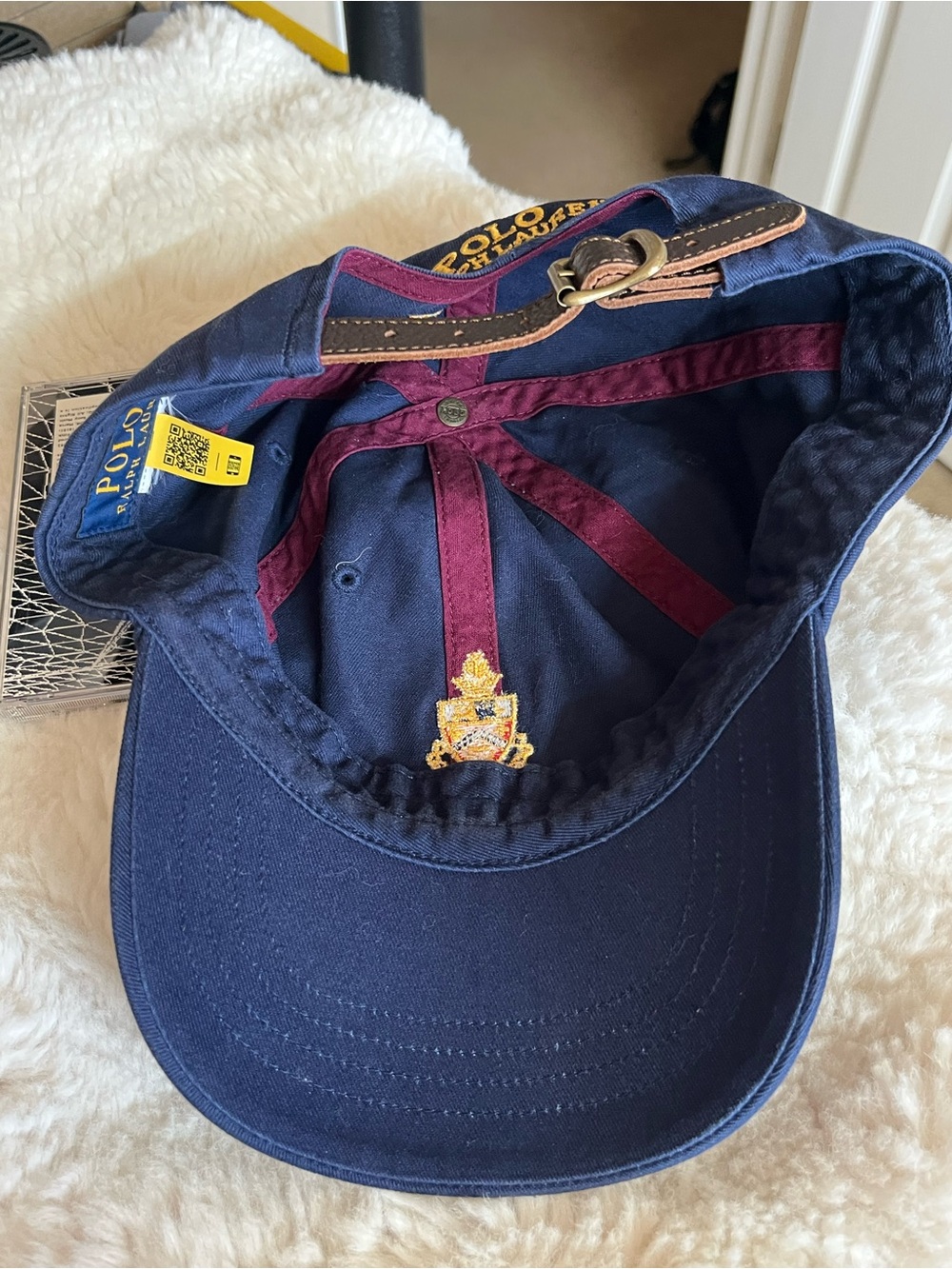 Polo by Ralph Lauren Navy Baseball Cap with Gold Crest Embroidery - Picture 13 of 14